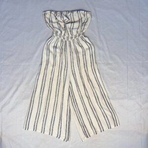 Silence + Noise Strapless Striped Romper